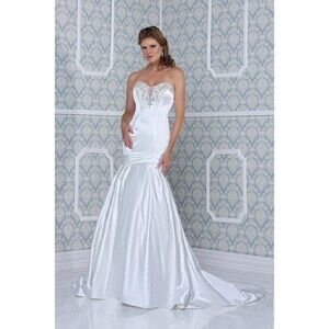 Impression Bridal Satin Fit & Flare Wedding Dress 10225